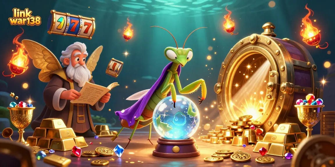 Engage with the vibrant world of link war138 as a 3D mantis fortune teller reveals secrets in a lively casino.