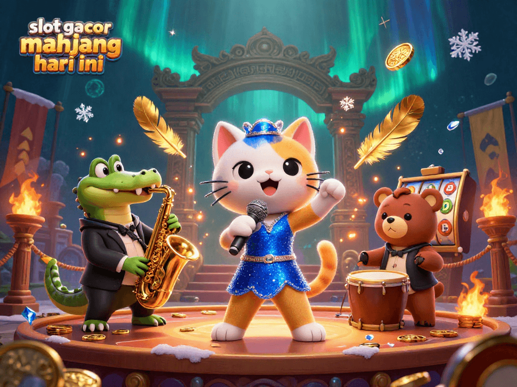 Spin and win with slot gacor mahjong hari ini in a vibrant casino scene featuring lively characters.