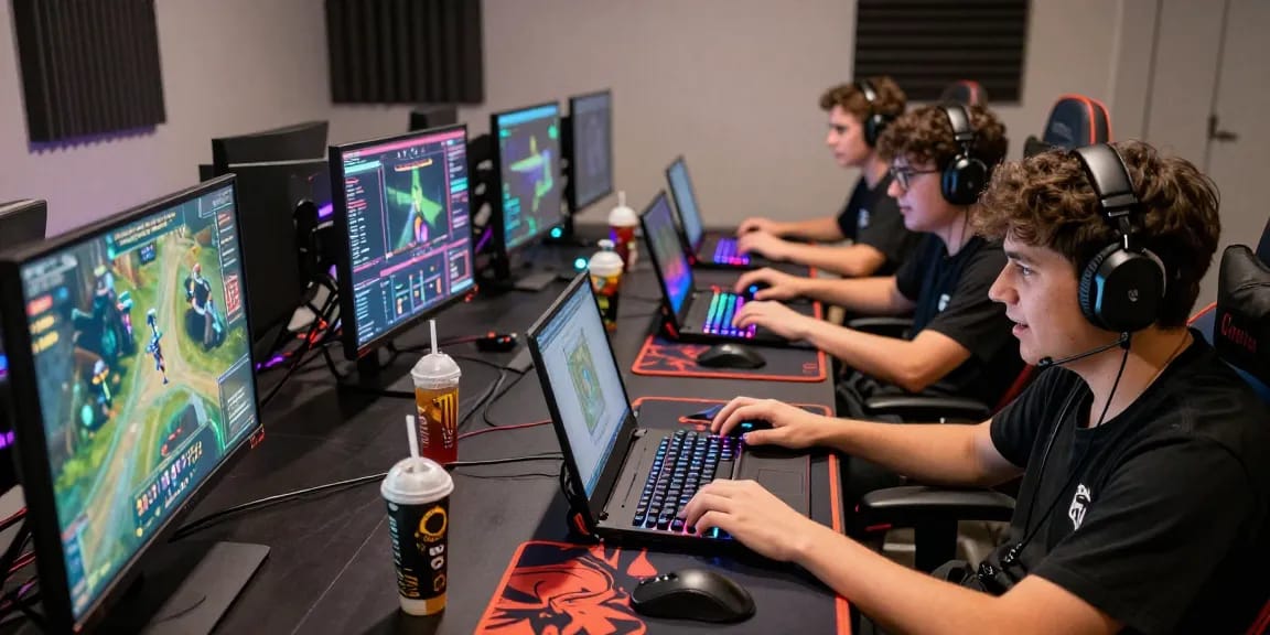 Pengalaman bermain game online di https://www.acdctees.com dengan gamer serius dan setup modern.