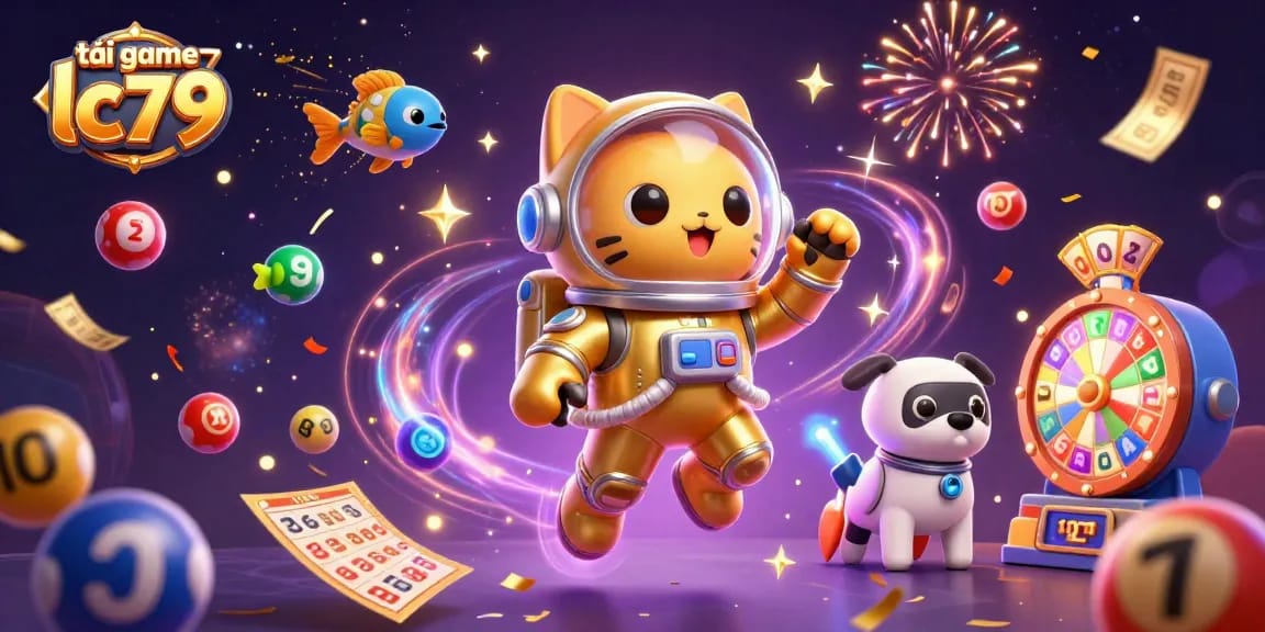 Tải game lc79 cùng với hình ảnh vui nhộn của một chú mèo phi hành gia trong không gian