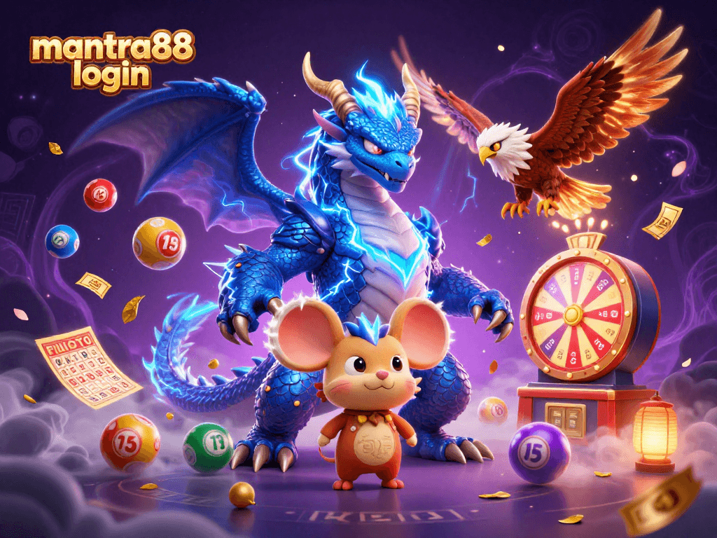 Experience exciting gaming with mantra88 login, featuring vibrant characters and dynamic gambling elements.