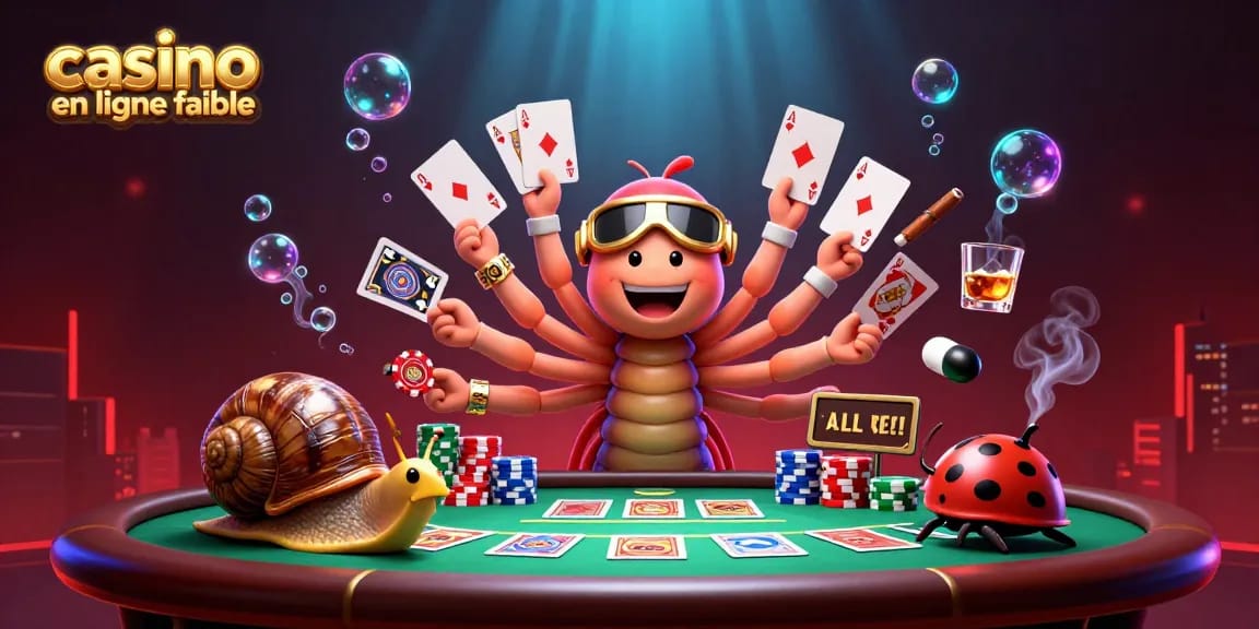 Jouer dans un casino en ligne fiable avec des personnages 3D animés autour d'une table de poker.