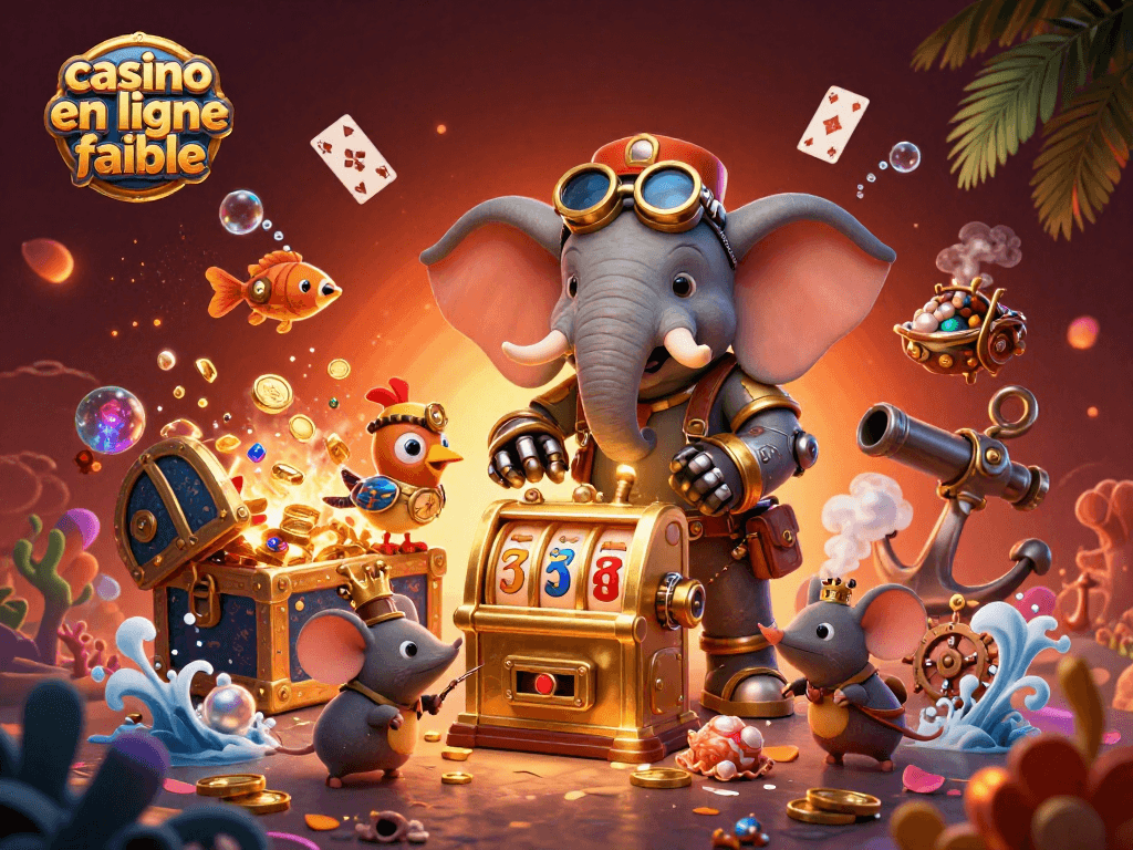 Jouez à des machines à sous avec un casino en ligne fiable, entouré de trésors et de personnages animés.