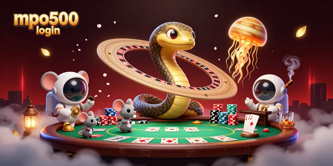 Experience the excitement of mpo500 login with vibrant gaming dynamics in a cosmic casino scene.