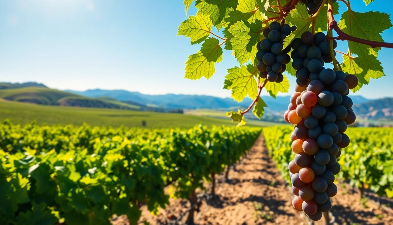 Clarksburg AVA grape growers tending to lush vineyards under bright sunlight.