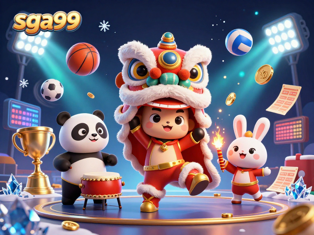 Experience thrilling VIP gaming at sga99 with dynamic 3D casino characters and vibrant sports elements.