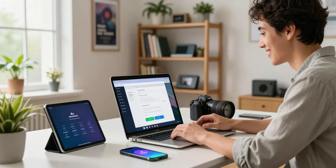 User exploring features on https://www.bdtjl.app/ in a bright digital workspace.