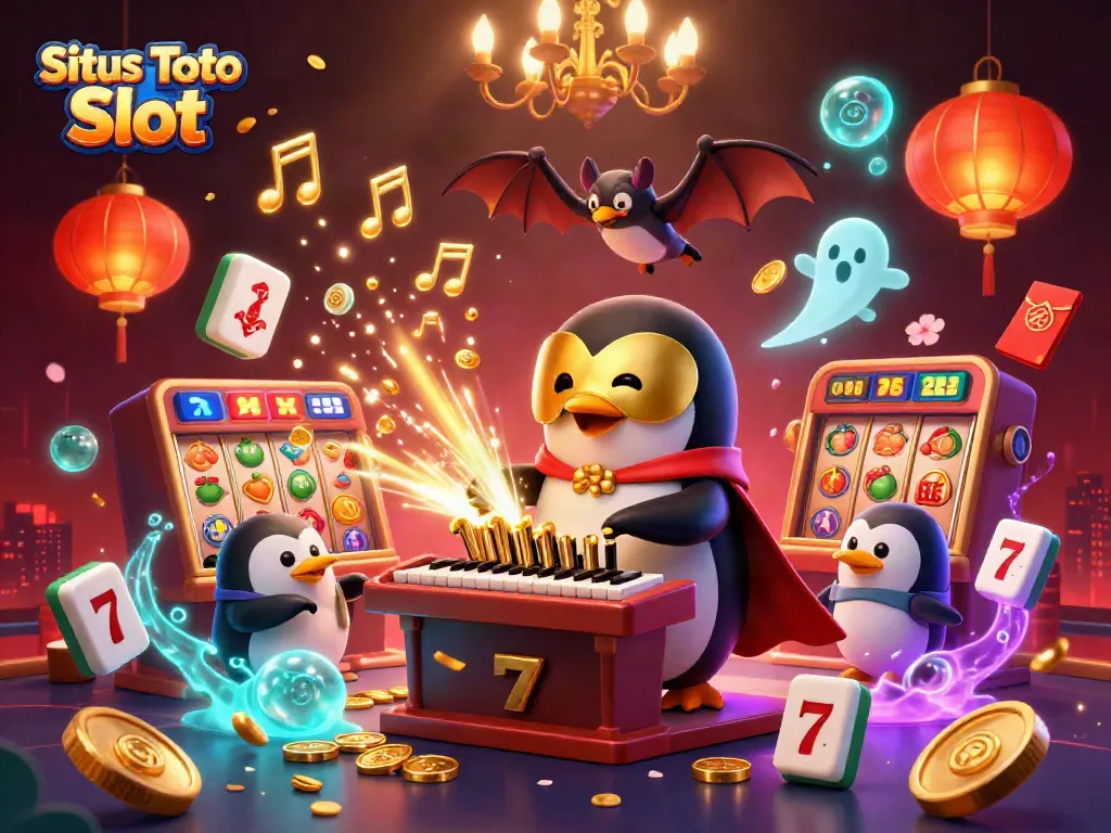 Menggulung mesin slot di situs Situs Toto Slot dengan karakter pinguin opera yang unik.