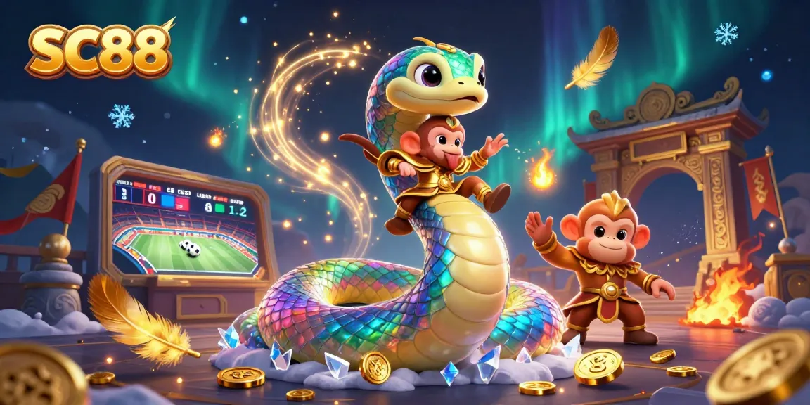 SC88 energizes sports bets with a colorful illustration of dynamic characters and vibrant casino elements.