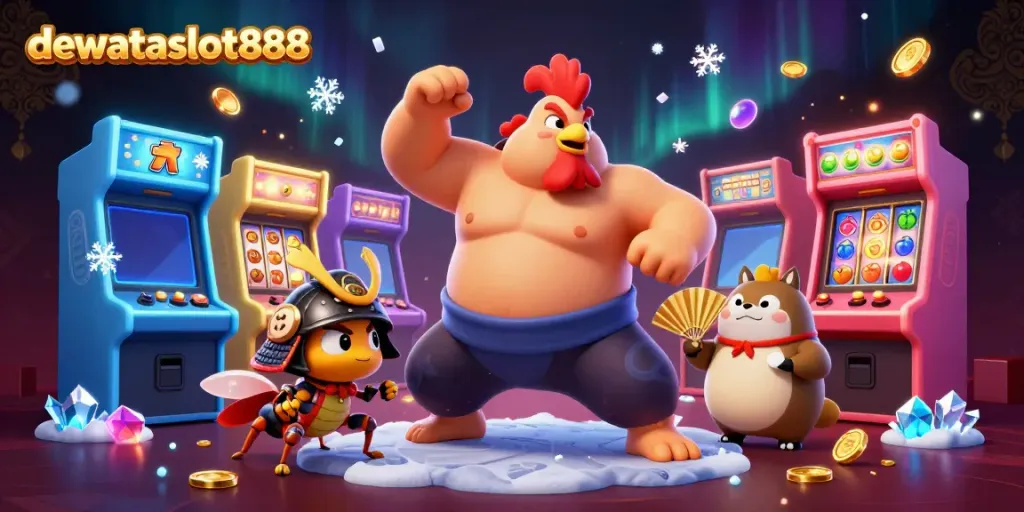 Gambarkan pengalaman bermain slot terbaik di dewataslot888 dengan karakter unik dan elemen permainan.