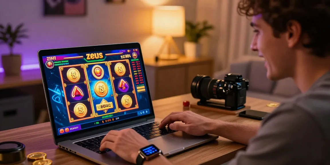 Player enjoying the slot zeus game in an exciting online casino setup.