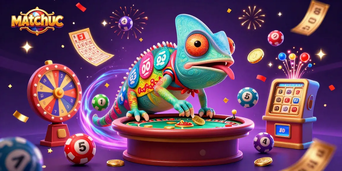 Engage with exciting games at matchuoc featuring a vibrant casino scene with colorful elements.