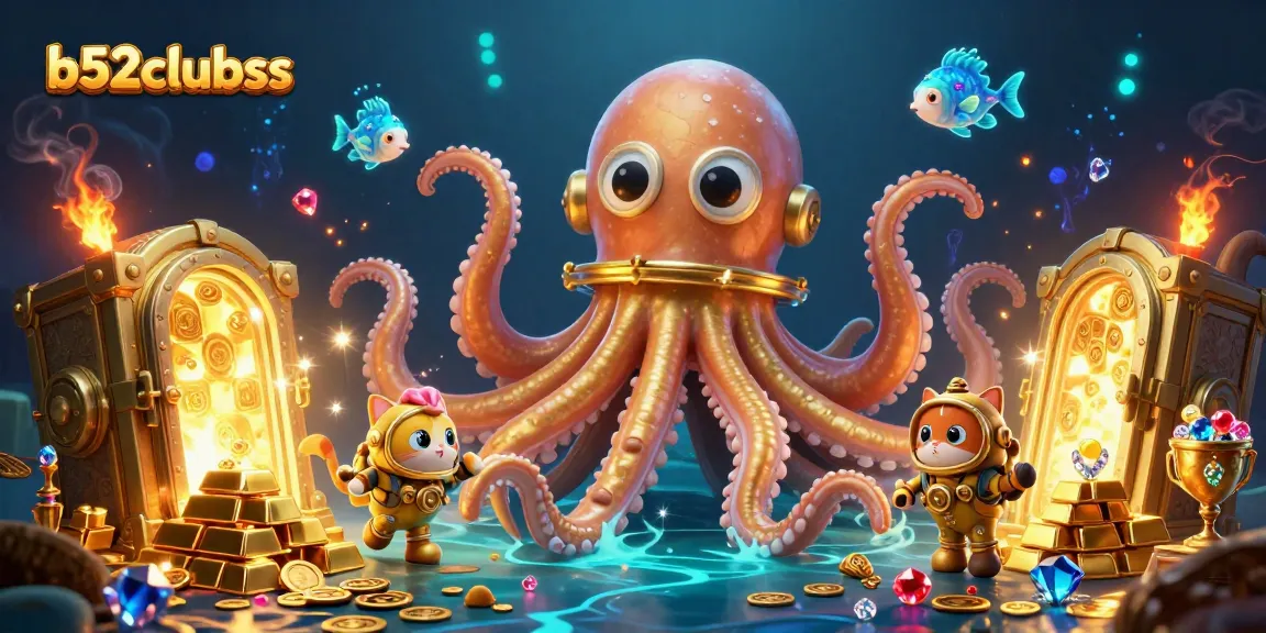 Engage in thrilling wins at b52clubss with vibrant underwater casino adventure featuring treasure and characters.