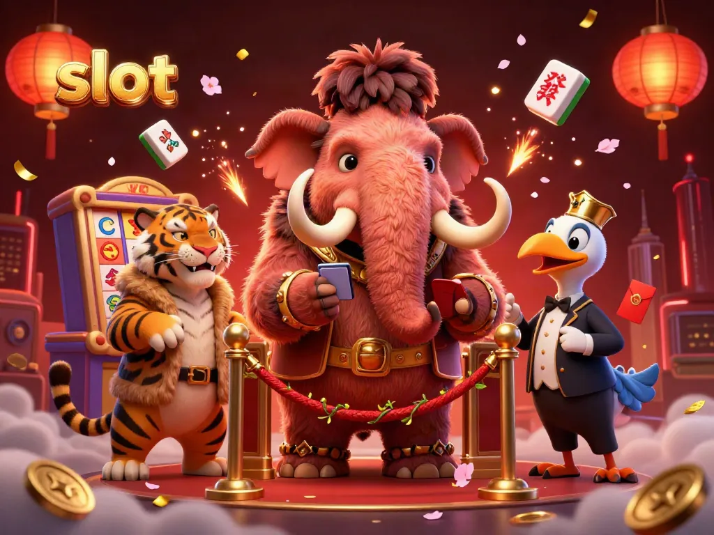 Menangkan slot dengan petualangan bouncer mammoth dan tamu VIP di kasino yang meriah.