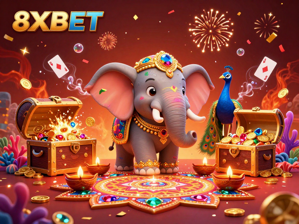 Experience the excitement of 8XBET with a vibrant casino adventure featuring cultural icons and lively gaming elements.