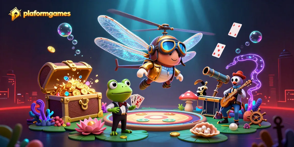 Engage in thrilling platformgames with vibrant underwater casino action and lively characters.