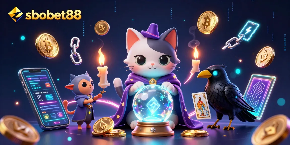 Engage in thrilling bets with sbobet88 while enjoying vibrant 3D visual elements of fortune and strategy in this mystical gambling scene.