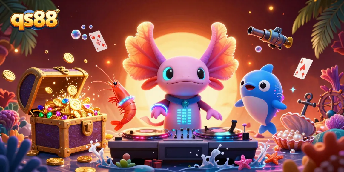 Join the exciting qs88 casino experience with a vibrant underwater party of lively characters!