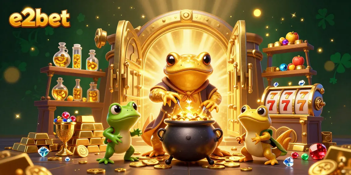 e2bet offers thrilling 3D casino experiences featuring a golden salamander alchemist and dynamic slot elements.