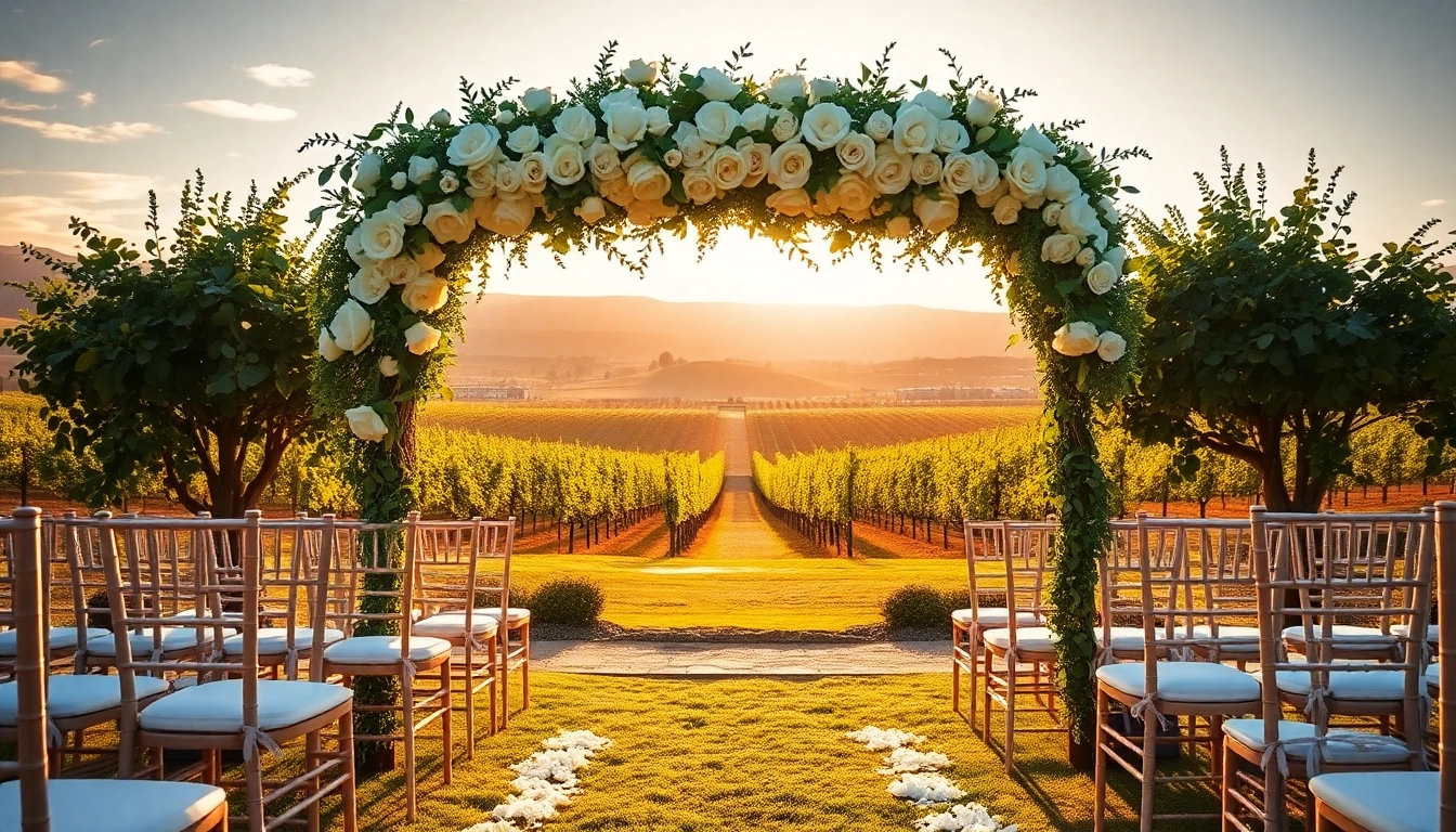 Celebrate your winery wedding sacramento with stunning outdoor scenery and floral decor.