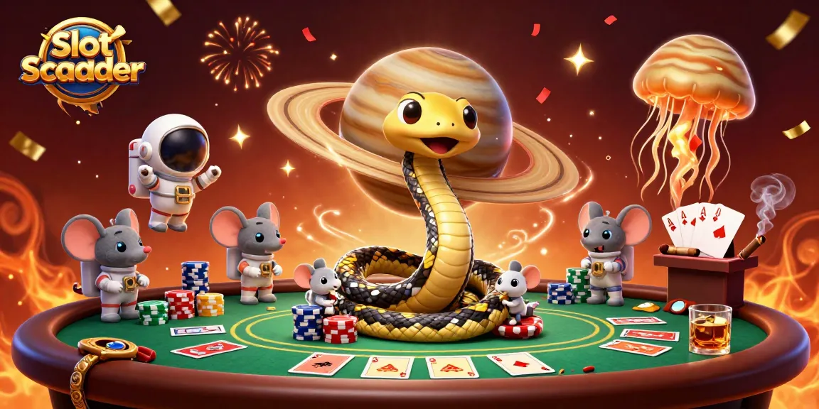 Experience thrilling slot scatter action with a dynamic 3D casino scene featuring astronaut mice.