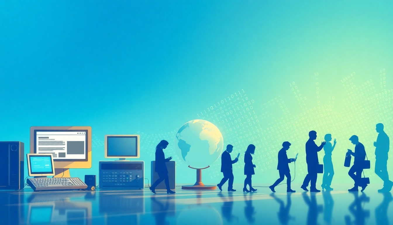Visual timeline illustrating pivotal moments in internet history, featuring iconic technology milestones.