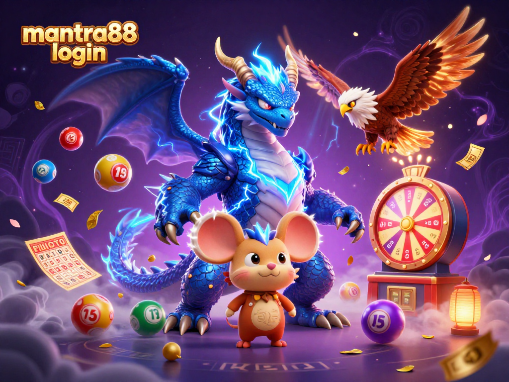 Experience exciting gaming with mantra88 login, featuring vibrant characters and dynamic gambling elements.