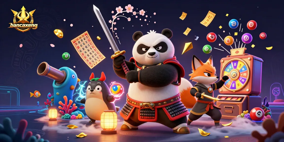 Engage in the thrilling world of bancaxeng with magic and adventure amidst swirling cherry blossoms and vibrant fish.