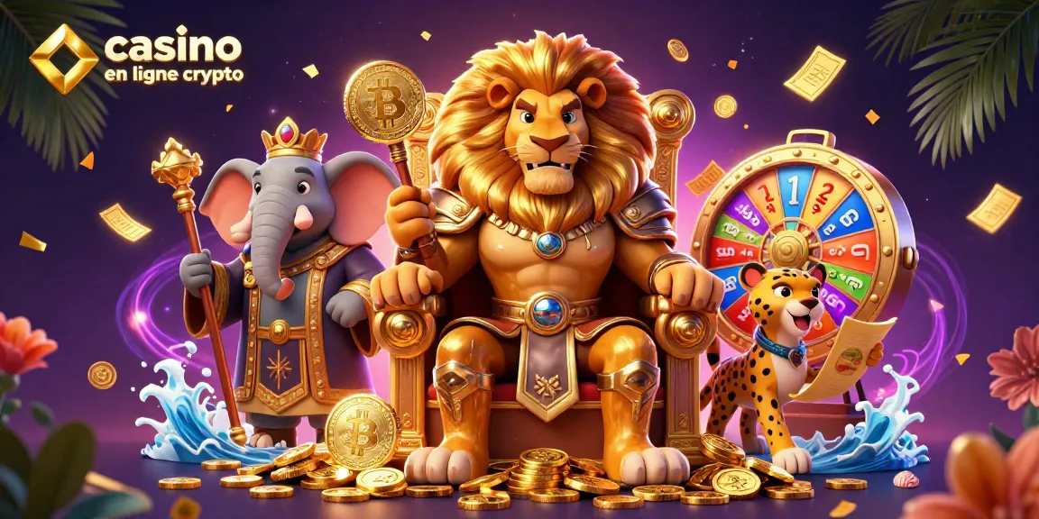 Vivez l'expérience enrichissante du casino en ligne crypto avec cette illustration dynamique de jeux.