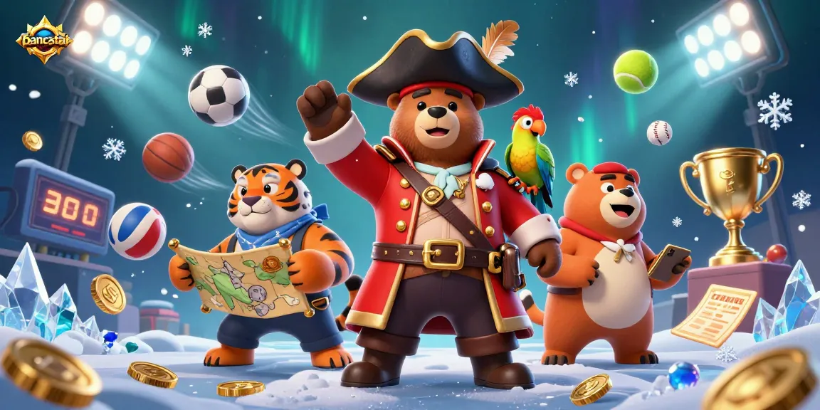 Bancatai offers immersive sports betting with a cartoon illustration showcasing excitement and energy.