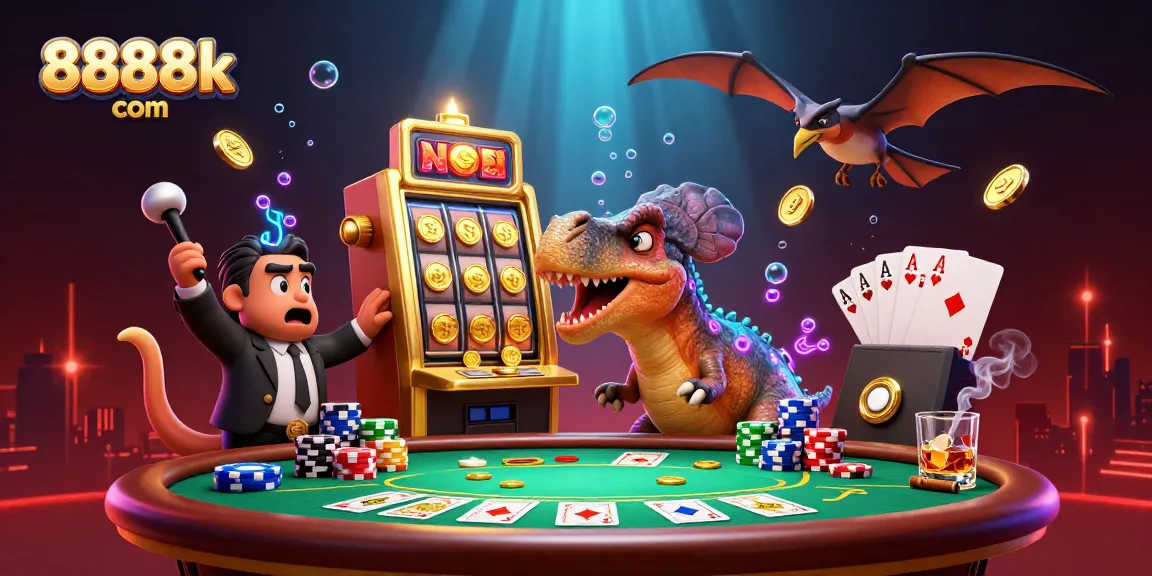 Experience the excitement at 8888k com with cartoon characters and casino action.