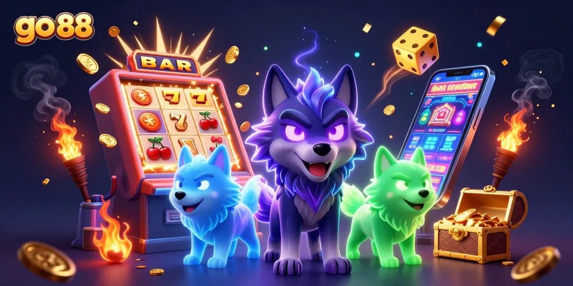 Experience the thrill of go 88 gaming with vibrant wolf characters amid jackpots and casino excitement.