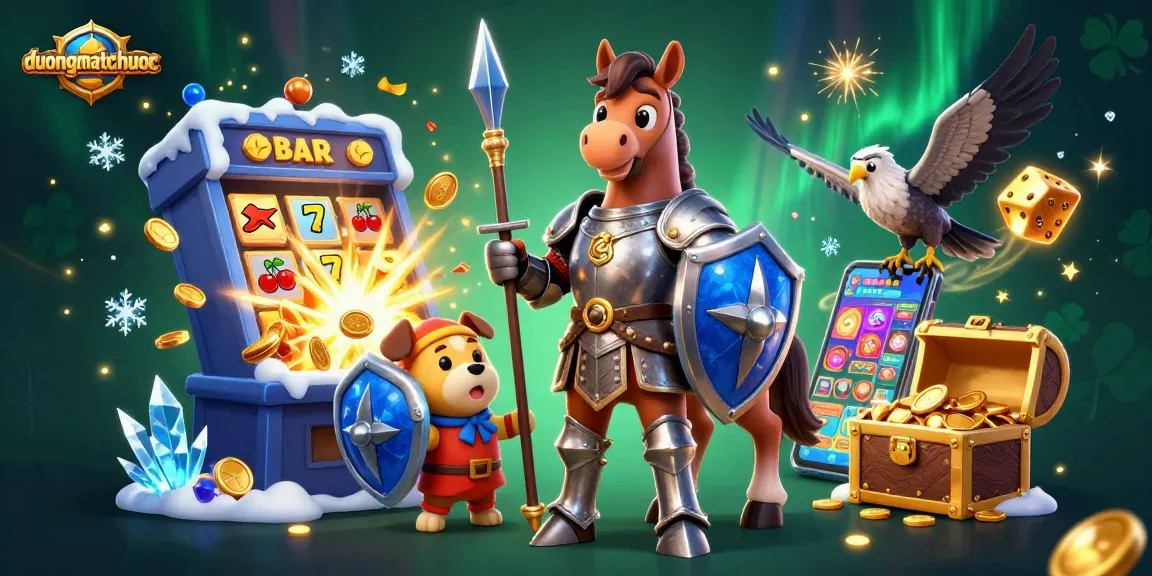 Engage in duongmatchuoc with an explosive 3D scene of knights, coins, and vibrant casino elements.