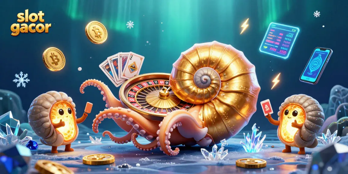Experience thrilling slot gacor action with an ancient nautilus and glowing 3D coins in a fantasy casino world.