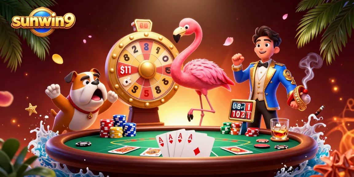 Engage with the sunwin9 gaming excitement featuring a game show host and prizes.