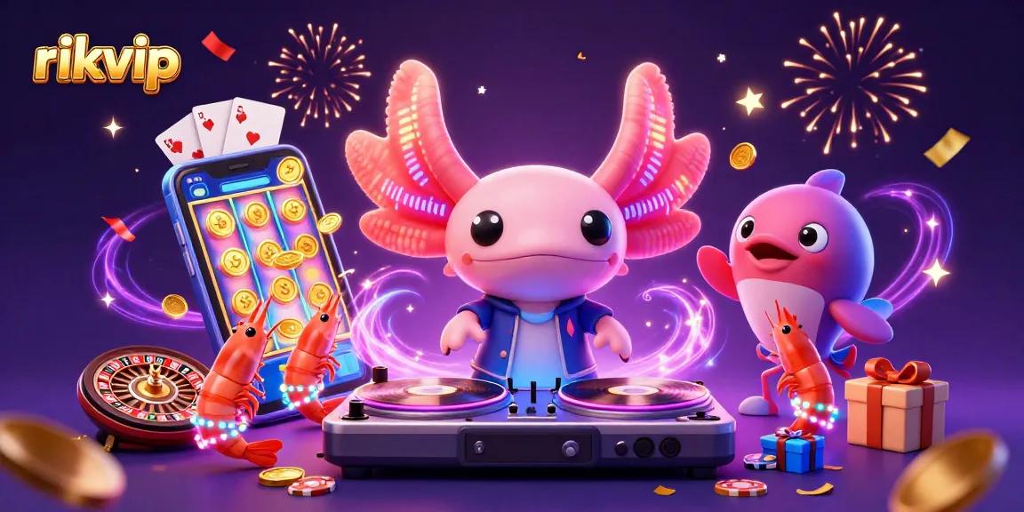 Engage in the exciting entertainment of rikvip with vibrant casino-themed characters and gaming elements.