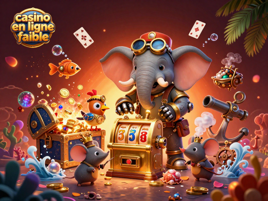 Jouez à des machines à sous avec un casino en ligne fiable, entouré de trésors et de personnages animés.