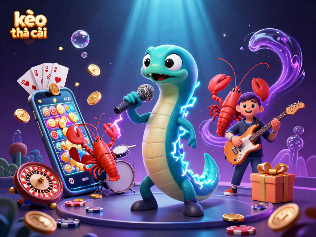 Engage with kèo nhà cái at an underwater casino with colorful slot games and electric eel DJ.