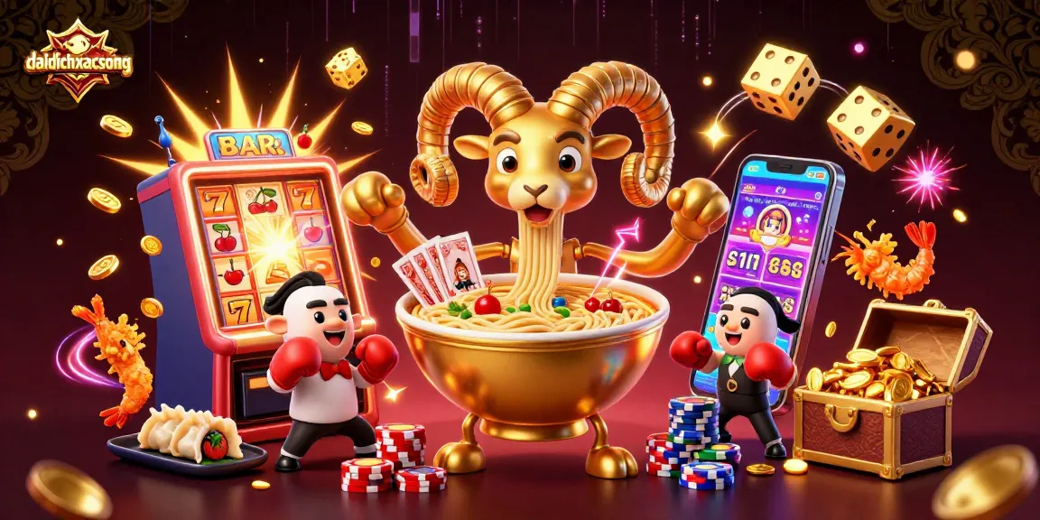 Daidichxacsong introduces exhilarating gameplay with a dynamic illustration of casino characters and elements.