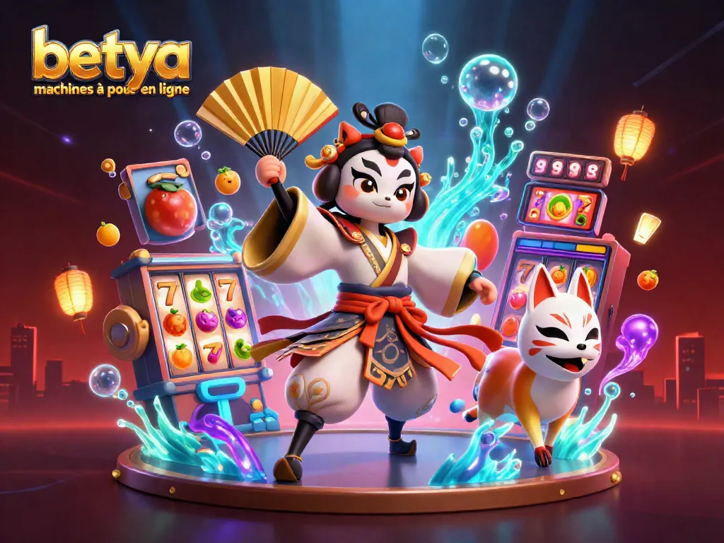 Spin betya machines à sous en ligne with vibrant symbols and dynamic 3D characters.