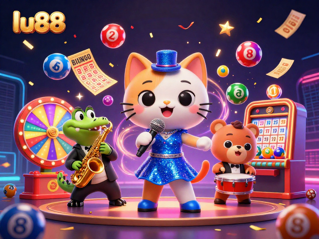 Experience thrilling moments with lu88 as the lively characters entertain on a vibrant casino stage.