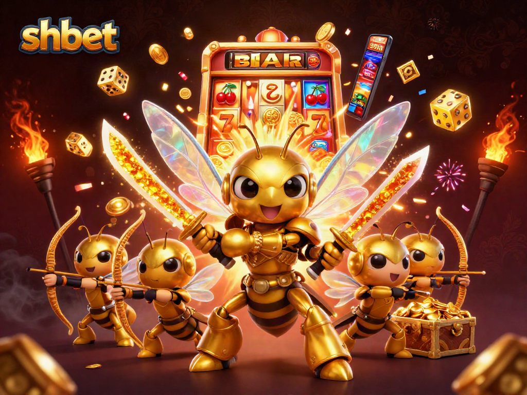 Experience thrilling wins at shbet with a golden hornet samurai and arcade-style casino elements.